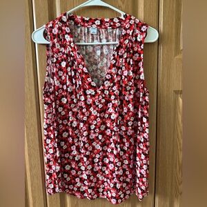 Old Navy red floral top
